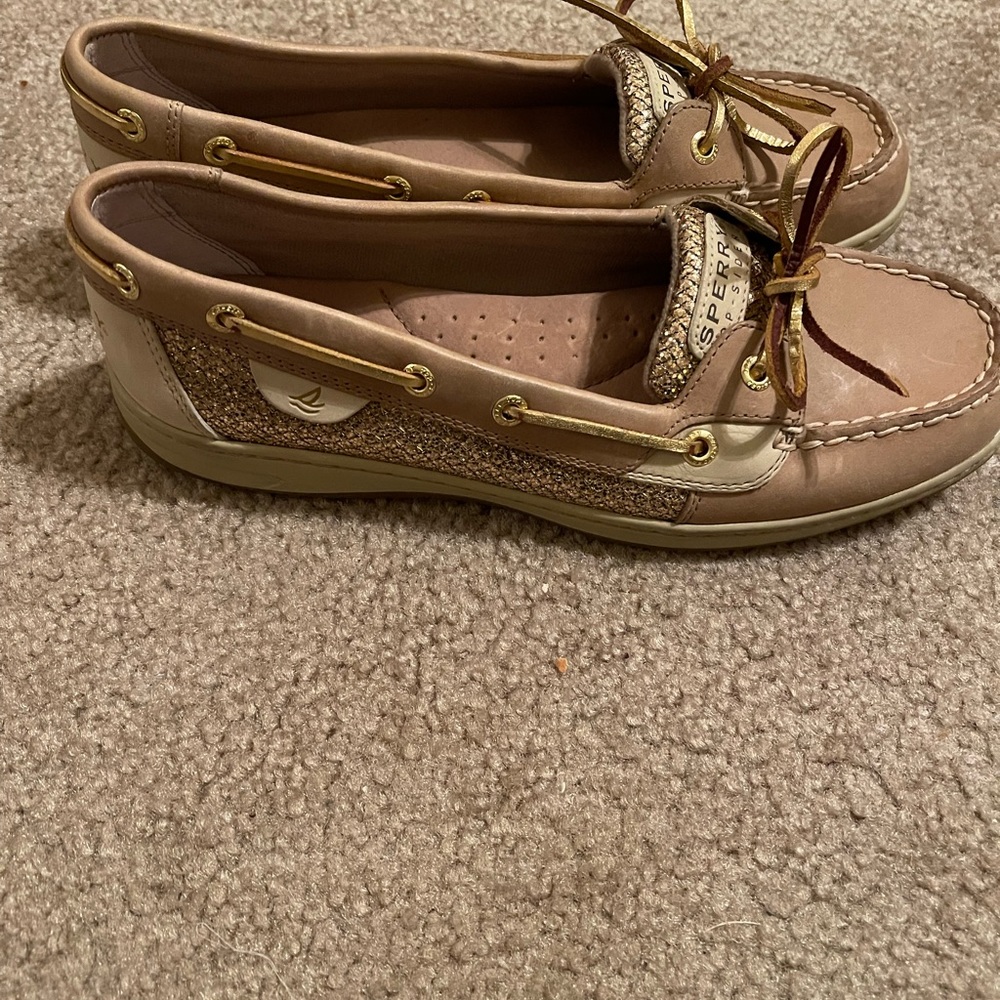 Sperry Top-Sider angelfish linen/ gold glitter women’s